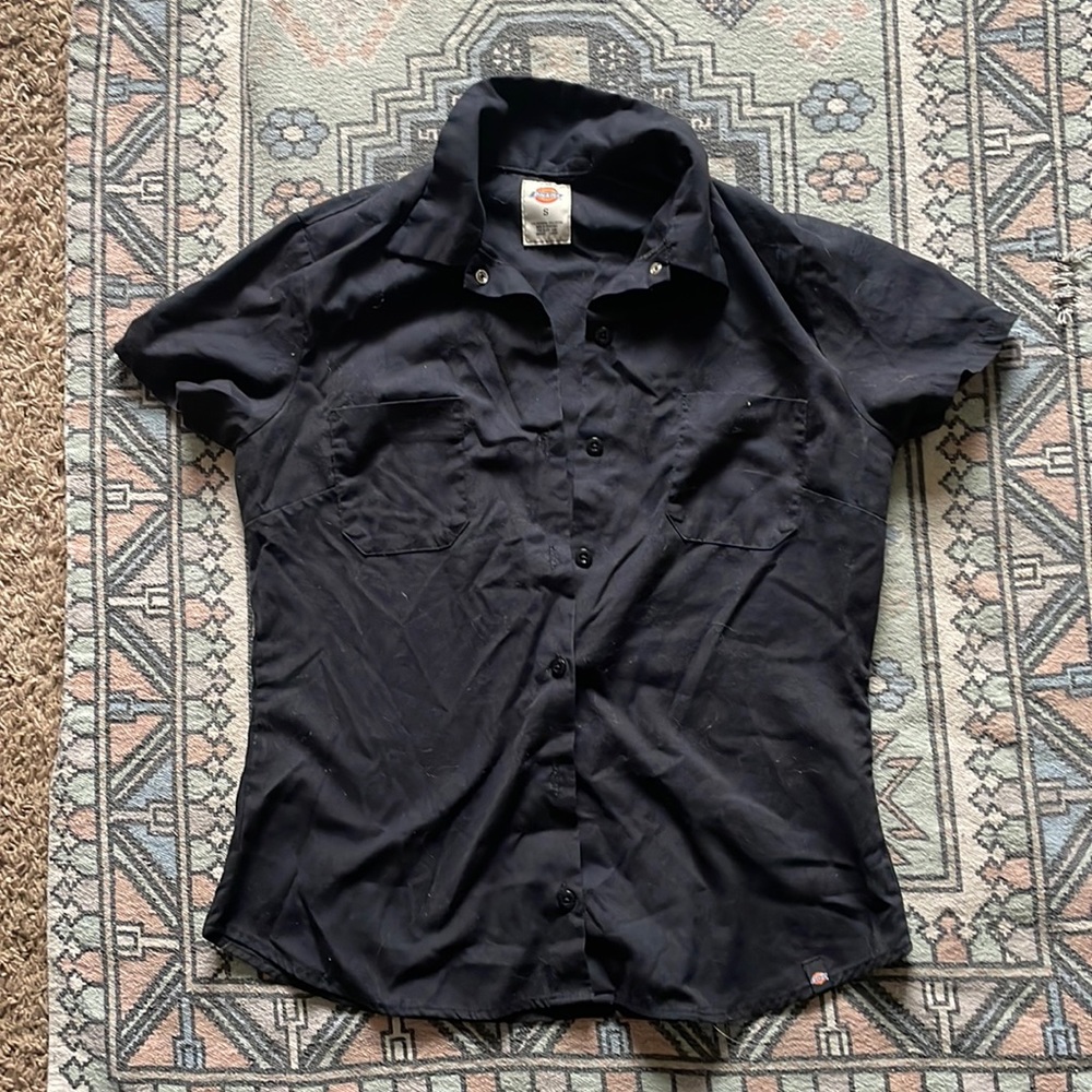 black collared button up Dickies shirt